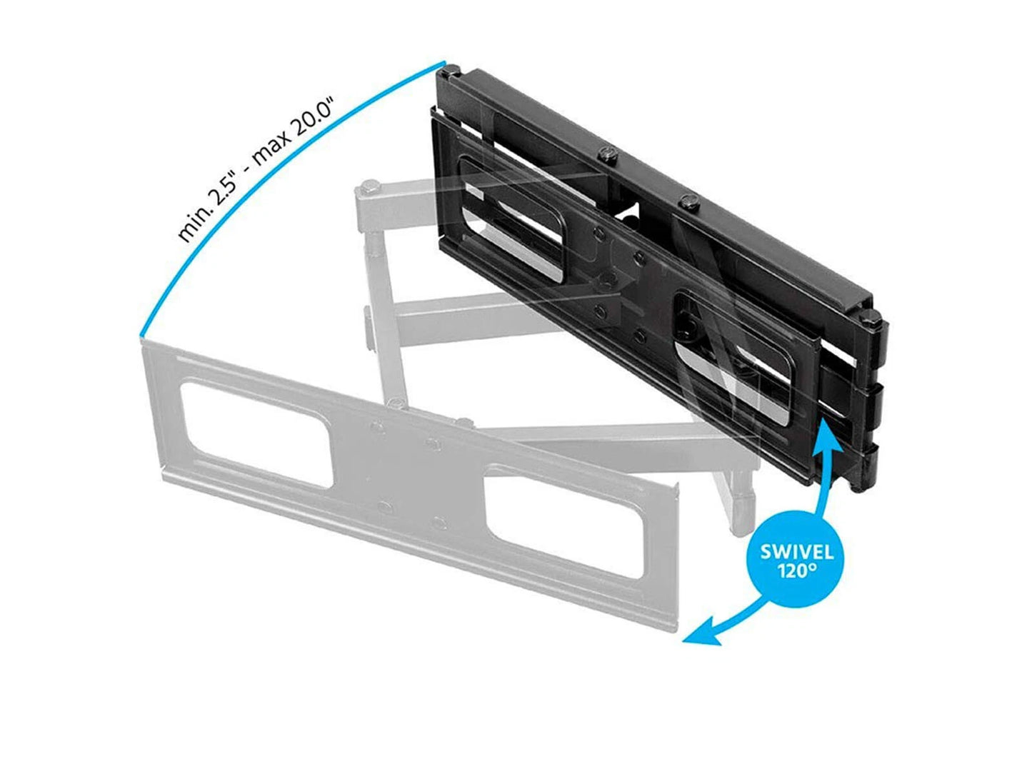 TV Wall Bracket Mount Tilt Swivel for 40 42 46 48 49 50 55 60 65 70 Double Arms