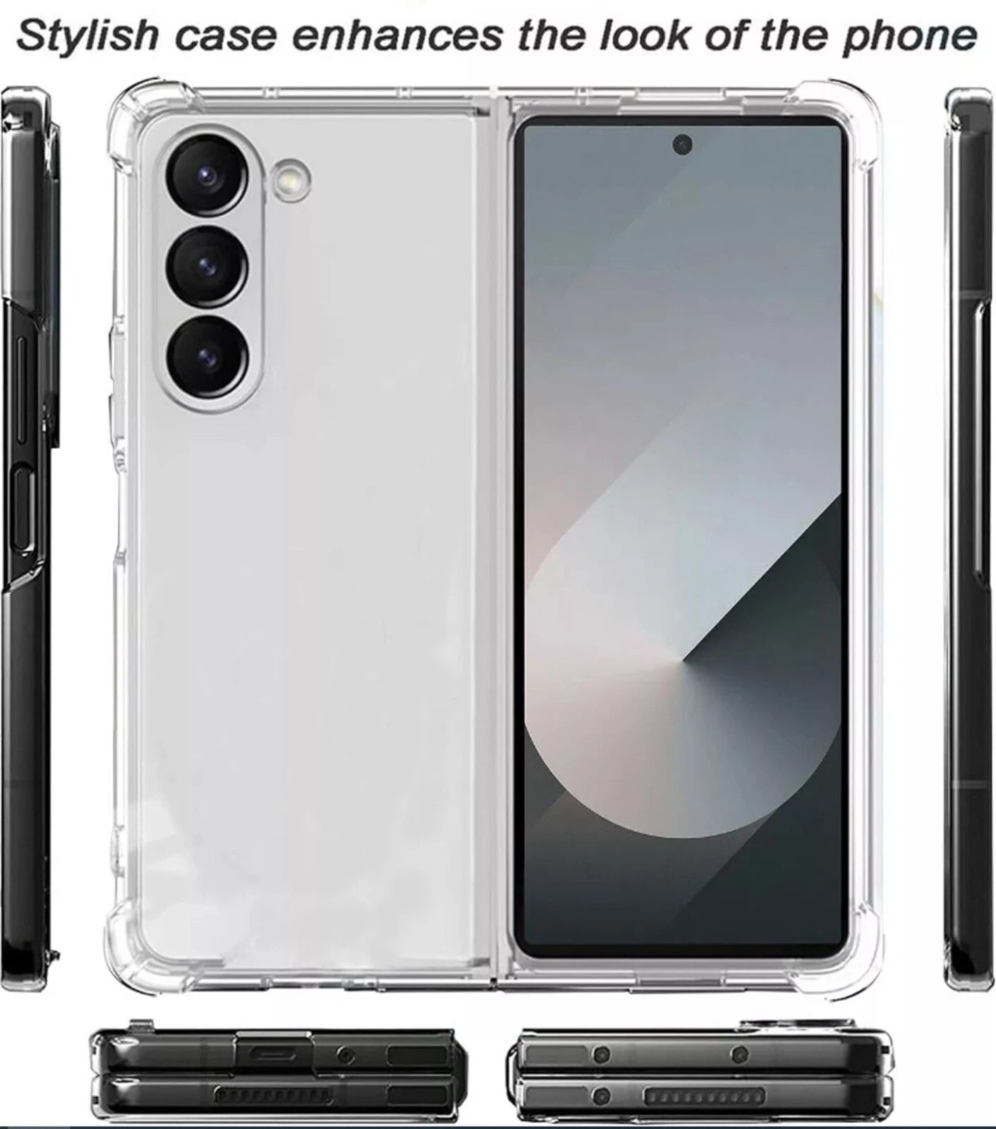 Clear Case for Samsung Galaxy Z Fold 6 Shockproof Bumper Phone Case Cover