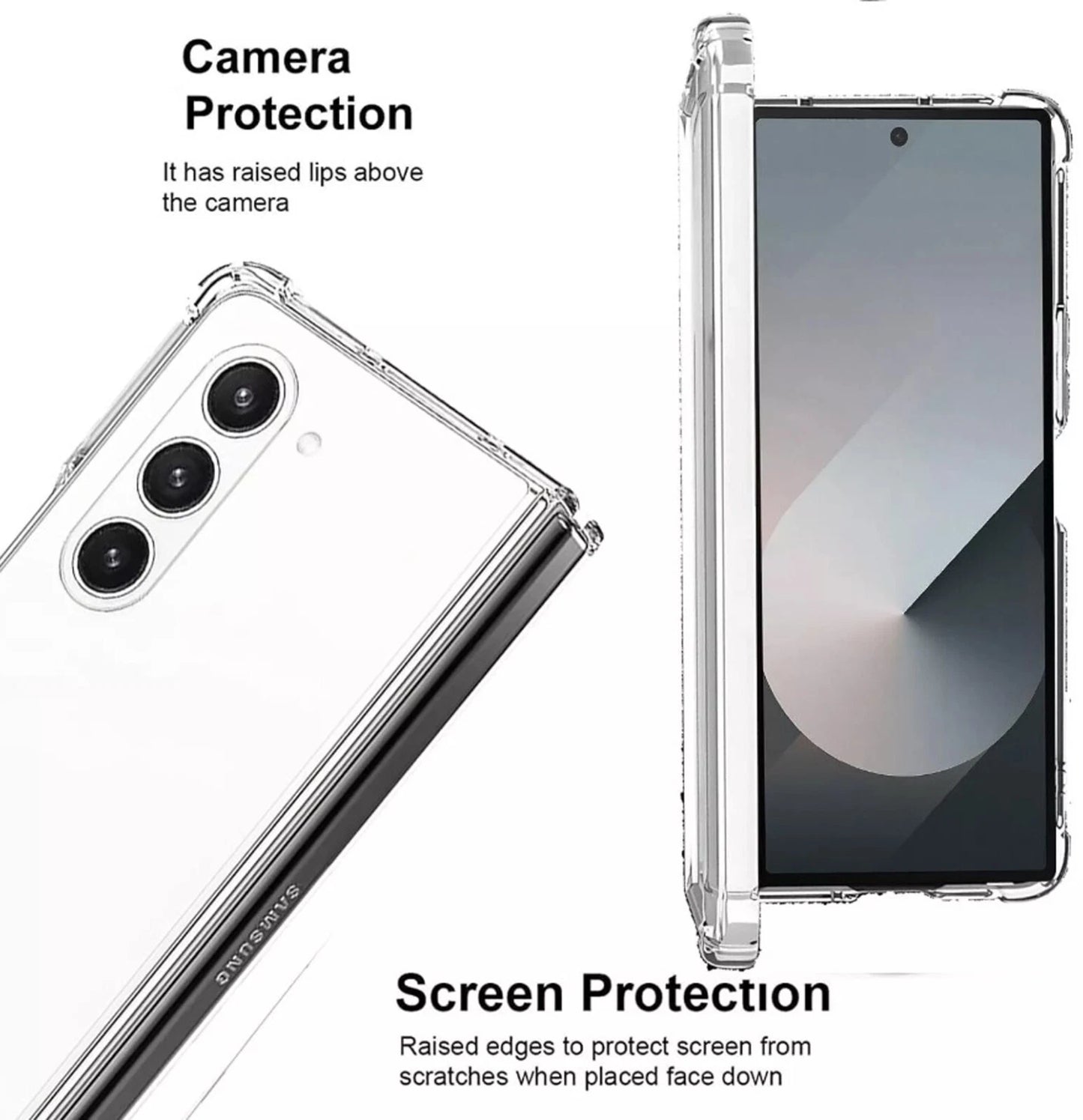 Clear Case for Samsung Galaxy Z Fold 6 Shockproof Bumper Phone Case Cover