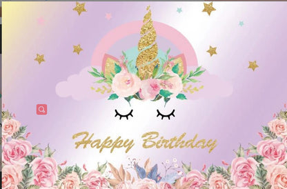 Unicorn Photography Backdrop Party Birthday Photo Background Baby Shower UK
