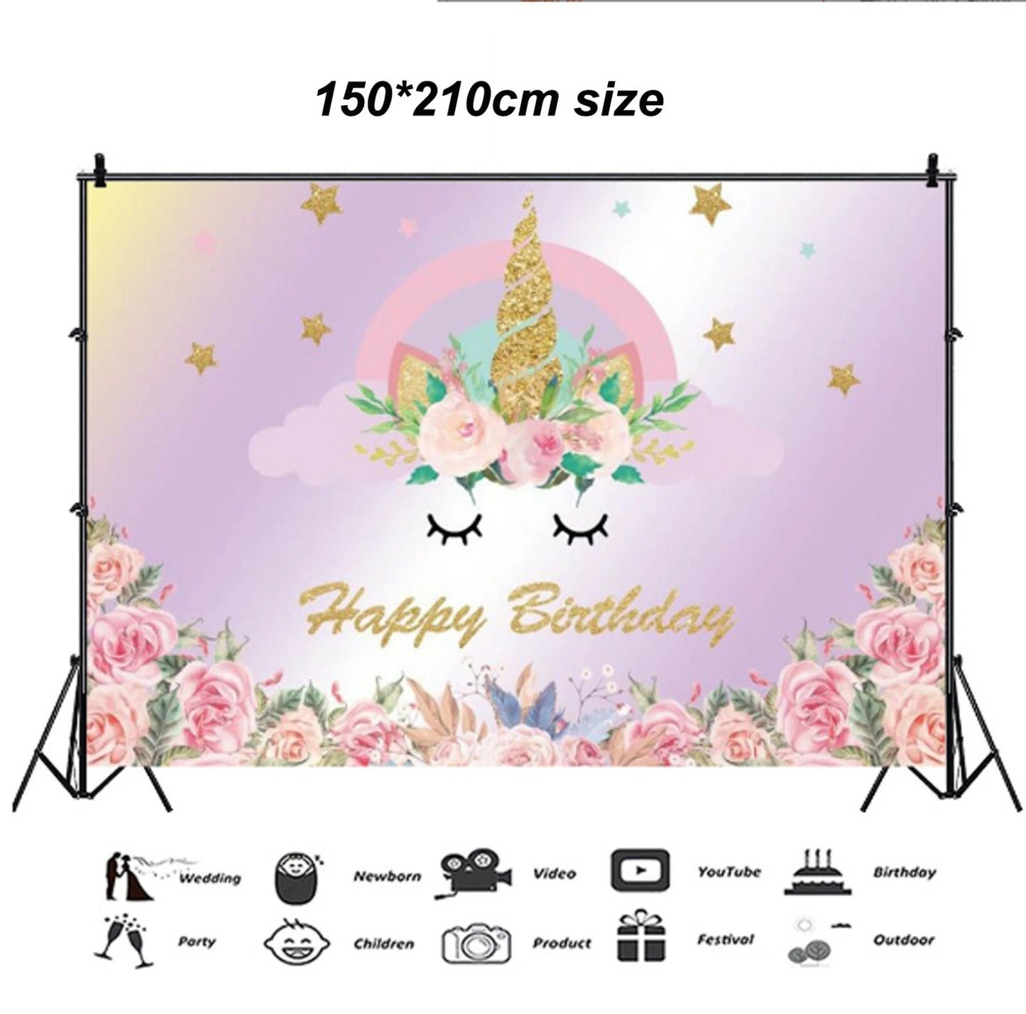 Unicorn Photography Backdrop Party Birthday Photo Background Baby Shower UK