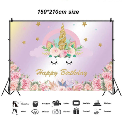 Unicorn Photography Backdrop Party Birthday Photo Background Baby Shower UK