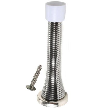 SPRING DOOR STOPPER STOPS 1 2 4 10 PACKS SPIRAL BUFFER SILVER GOLD CHROME BRASS