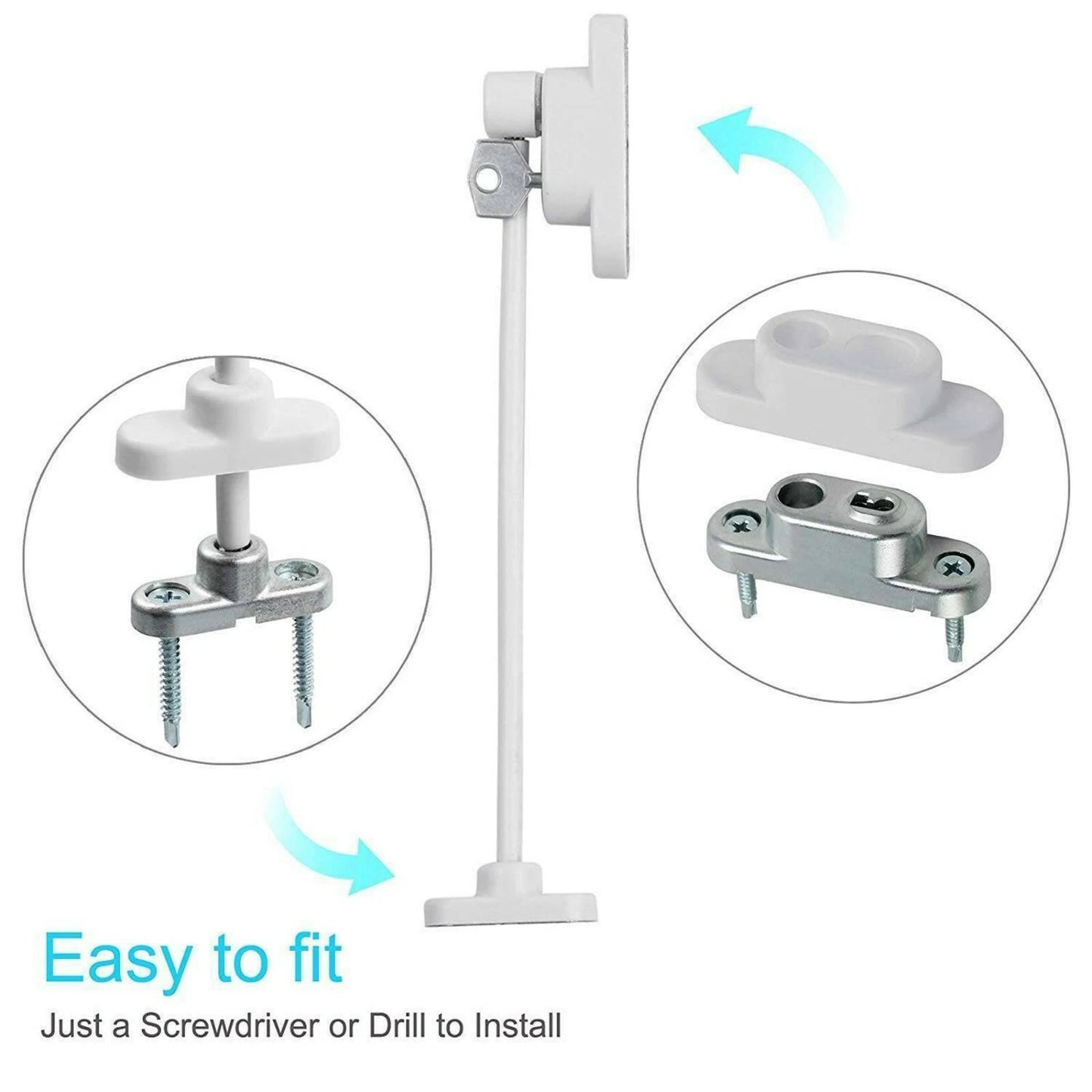 Window Door Cable Restrictor Child Safety Lock UPVC PVC Key Lockable White UK