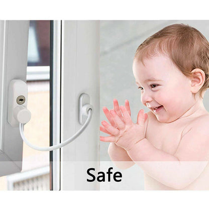 Window Door Cable Restrictor Child Safety Lock UPVC PVC Key Lockable White UK