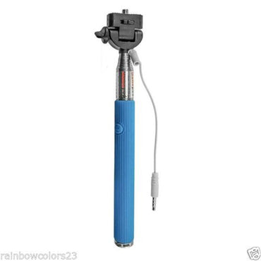 TELESCOPIC SELFIE STICK MONOPOD WIRED BLUETOOTH REMOTE MOBILE HOLDER NEW BOXED