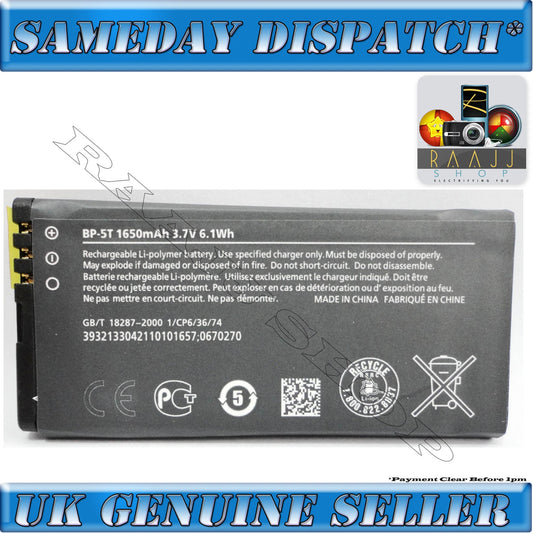 BP-5T BATTERY FOR NOKIA LUMIA 820 LUMIA 825 NEW 1650mAh HIGH CAPACITY UK SELLER