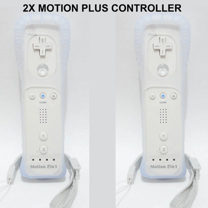 2x MOTION PLUS REMOTE CONTROLLER FOR NINTENDO WII U + SILICON + STRAP + WARRANTY