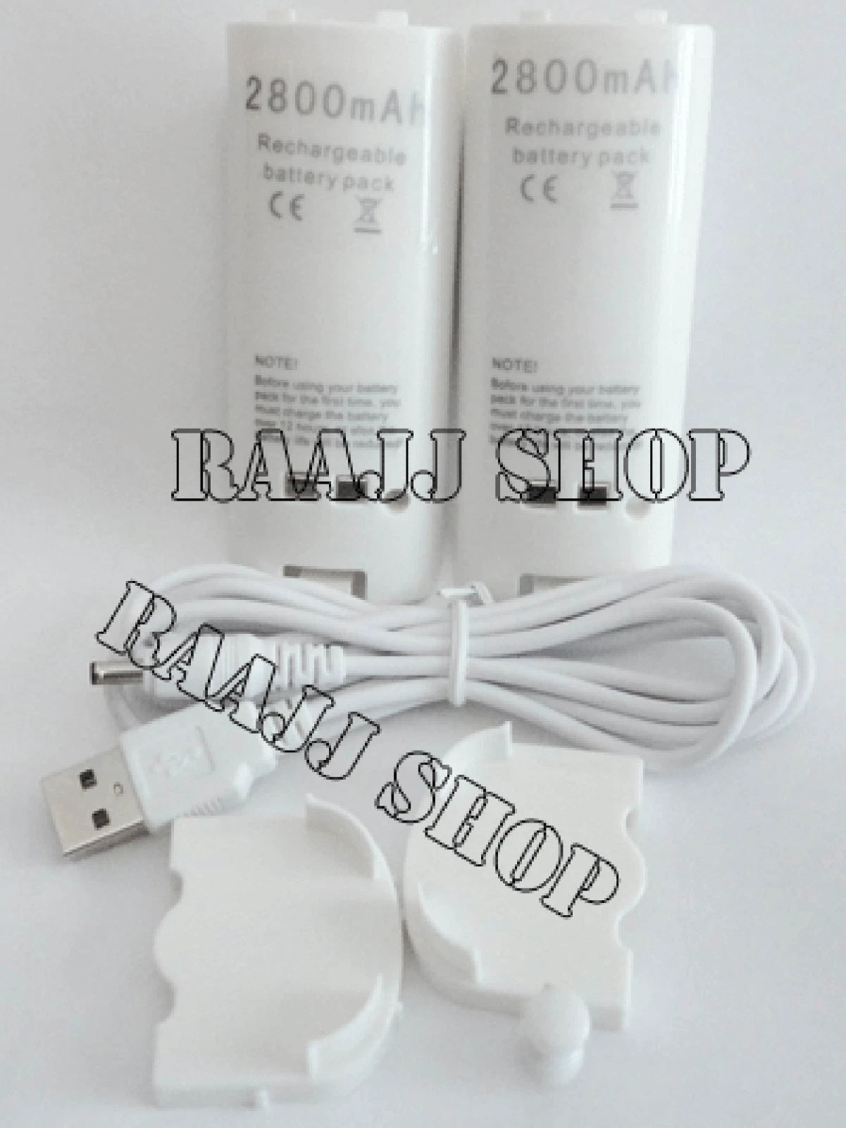 DUAL DOCKING STATION + 2x BATTERIES + BATTERIES SUPPORT + CABLE FOR WII REMOTE