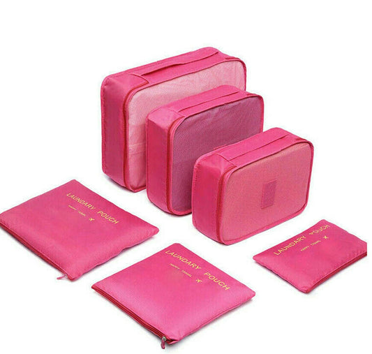 6PCS Travel Set Luggage Organizer Bag Pack Cube Storage Clothes Underwear