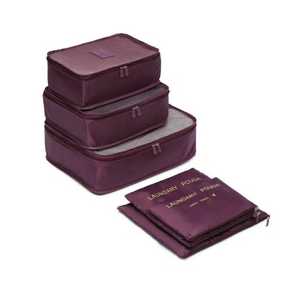 6PCS Travel Set Luggage Organizer Bag Pack Cube Storage Clothes Underwear
