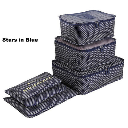 6PCS Travel Set Luggage Organizer Bag Pack Cube Storage Clothes Underwear