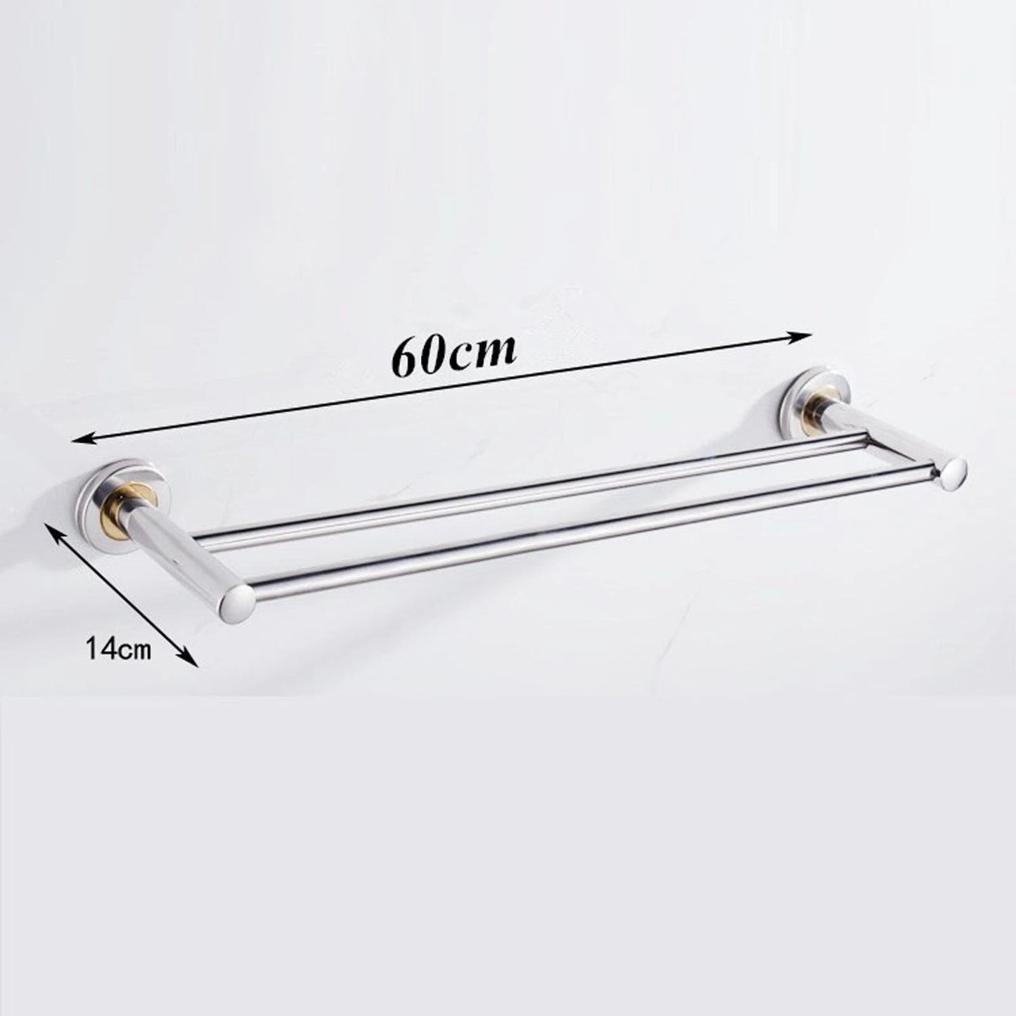 40/50/60cm Single Double Towel Rail Rack Holder Wall Mounted Bathroom Kitchen UK