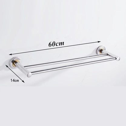 40/50/60cm Single Double Towel Rail Rack Holder Wall Mounted Bathroom Kitchen UK
