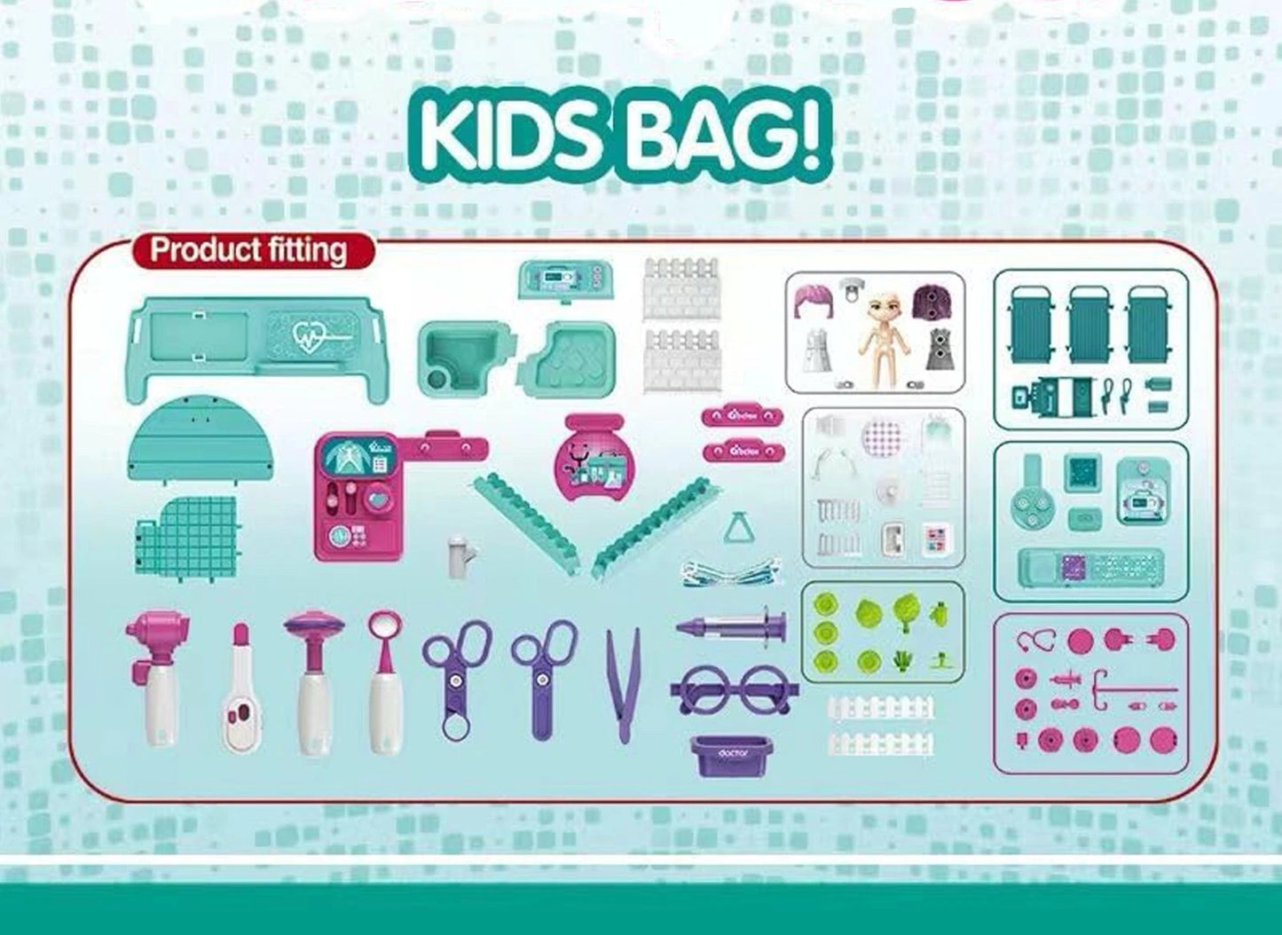 Doctor Set Backpack for kids 3 in 1 Pretended Portable + Accessories fast post