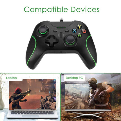 USB WIRED CONTROLLER GAMEPAD FOR MICROSOFT XBOX 360 PC WINDOWS BLACK BRAND NEW