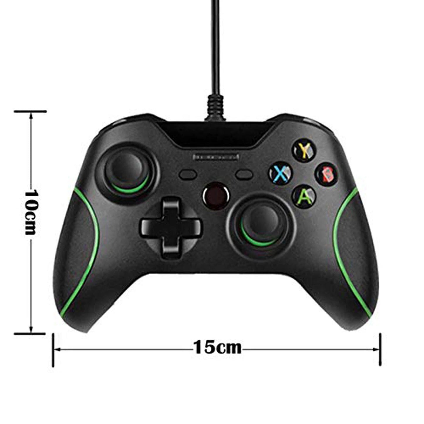 USB WIRED CONTROLLER GAMEPAD FOR MICROSOFT XBOX 360 PC WINDOWS BLACK BRAND NEW
