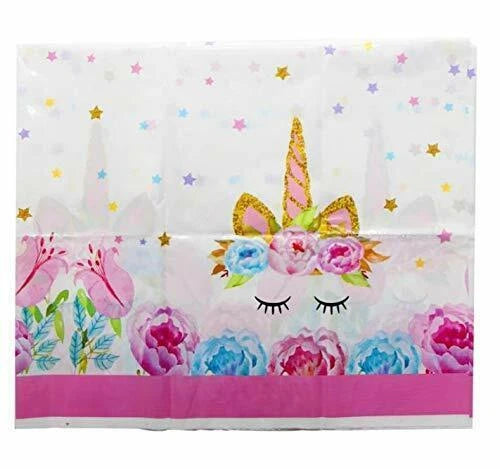 LARGE Polka Dot Sky Unicorn TableCloth Cover Children's Party Happy Birthday
