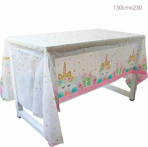 LARGE Polka Dot Sky Unicorn TableCloth Cover Children's Party Happy Birthday