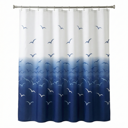 SHOWER CURTAIN 100% POLYESTER FABRIC MODERN DESIGNER WASHABLE + 12 HOOKS 180*180